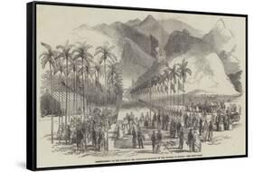 Commencement of the Works of the Petropolis Railway by the Emperor of Brazil-null-Framed Stretched Canvas