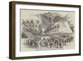 Commencement of the Works of the Petropolis Railway by the Emperor of Brazil-null-Framed Giclee Print