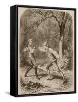 Comment deux amis deviennent ennemis (Duel between Philippe de Taverney and Charny)-Félix Philippoteaux-Framed Stretched Canvas