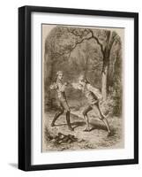 Comment deux amis deviennent ennemis (Duel between Philippe de Taverney and Charny)-Félix Philippoteaux-Framed Giclee Print