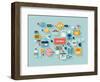 Commerce and Savings Flat Illustration-bloomua-Framed Art Print