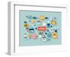 Commerce and Savings Flat Illustration-bloomua-Framed Art Print