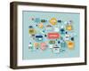 Commerce and Savings Flat Illustration-bloomua-Framed Art Print