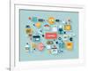 Commerce and Savings Flat Illustration-bloomua-Framed Art Print