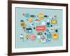 Commerce and Savings Flat Illustration-bloomua-Framed Art Print