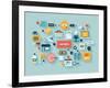 Commerce and Savings Flat Illustration-bloomua-Framed Art Print