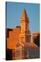 Commerce House Tower (built 1910) and Boston Skyline at sunrise as photographed from Lewis Wharf...-null-Stretched Canvas