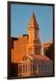 Commerce House Tower (built 1910) and Boston Skyline at sunrise as photographed from Lewis Wharf...-null-Framed Photographic Print