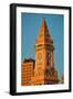 Commerce House Tower (built 1910) and Boston Skyline at sunrise as photographed from Lewis Wharf...-null-Framed Photographic Print