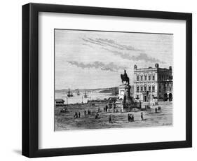 Commerce Square, Lisbon, Portugal, 19th Century-Charles Barbant-Framed Premium Giclee Print