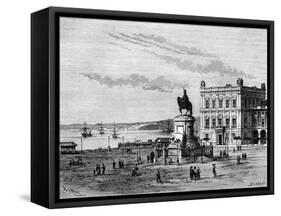 Commerce Square, Lisbon, Portugal, 19th Century-Charles Barbant-Framed Stretched Canvas