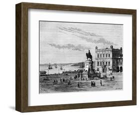 Commerce Square, Lisbon, Portugal, 19th Century-Charles Barbant-Framed Giclee Print