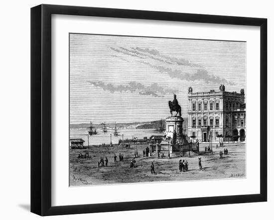 Commerce Square, Lisbon, Portugal, 19th Century-Charles Barbant-Framed Giclee Print