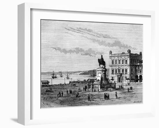 Commerce Square, Lisbon, Portugal, 19th Century-Charles Barbant-Framed Giclee Print