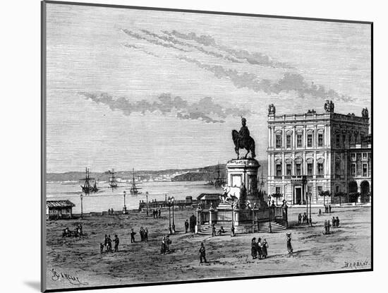 Commerce Square, Lisbon, Portugal, 19th Century-Charles Barbant-Mounted Giclee Print