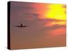 Commercial Airplane at Sunset-Mitch Diamond-Stretched Canvas