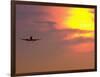 Commercial Airplane at Sunset-Mitch Diamond-Framed Photographic Print