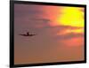 Commercial Airplane at Sunset-Mitch Diamond-Framed Photographic Print