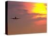 Commercial Airplane at Sunset-Mitch Diamond-Stretched Canvas