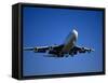 Commercial Airplane in Flight-Mitch Diamond-Framed Stretched Canvas