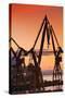 Commercial dock at sunrise, Cadiz, Andalusia, Spain-null-Stretched Canvas