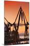 Commercial dock at sunrise, Cadiz, Andalusia, Spain-null-Mounted Photographic Print