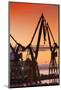 Commercial dock at sunrise, Cadiz, Andalusia, Spain-null-Mounted Photographic Print