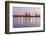 Commercial Docks at Sunset with a Ship and Cranes-Kamira-Framed Photographic Print