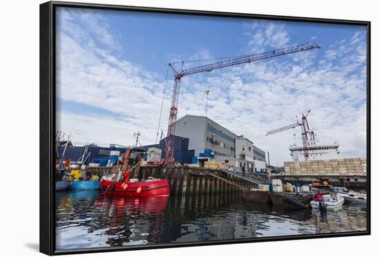 Commercial Fishing and Whaling Boats Line the Busy Inner Harbor in the Town of Ilulissat-Michael-Framed Photographic Print