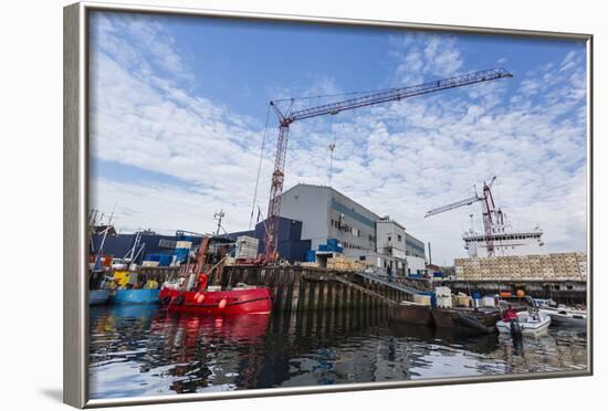 Commercial Fishing and Whaling Boats Line the Busy Inner Harbor in the Town of Ilulissat-Michael-Framed Photographic Print