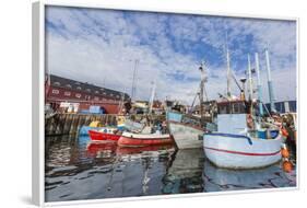 Commercial Fishing and Whaling Boats Line the Busy Inner Harbor in the Town of Ilulissat-Michael-Framed Photographic Print