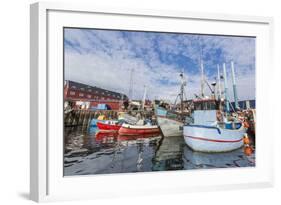 Commercial Fishing and Whaling Boats Line the Busy Inner Harbor in the Town of Ilulissat-Michael-Framed Photographic Print