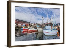 Commercial Fishing and Whaling Boats Line the Busy Inner Harbor in the Town of Ilulissat-Michael-Framed Photographic Print