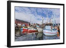 Commercial Fishing and Whaling Boats Line the Busy Inner Harbor in the Town of Ilulissat-Michael-Framed Photographic Print