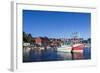 Commercial Fishing and Whaling Boats Line the Busy Inner Harbor in the Town of Ilulissat-Michael Nolan-Framed Photographic Print