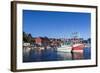 Commercial Fishing and Whaling Boats Line the Busy Inner Harbor in the Town of Ilulissat-Michael Nolan-Framed Photographic Print