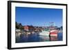 Commercial Fishing and Whaling Boats Line the Busy Inner Harbor in the Town of Ilulissat-Michael Nolan-Framed Photographic Print