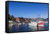 Commercial Fishing and Whaling Boats Line the Busy Inner Harbor in the Town of Ilulissat-Michael Nolan-Framed Stretched Canvas