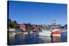 Commercial Fishing and Whaling Boats Line the Busy Inner Harbor in the Town of Ilulissat-Michael Nolan-Stretched Canvas