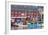 Commercial Fishing and Whaling Boats Line the Busy Inner Harbour in the Town of Ilulissat-Michael Nolan-Framed Photographic Print