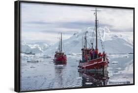 Commercial Iceberg Tours Amongst Huge Icebergs Calved from the Ilulissat Glacier-Michael-Framed Photographic Print