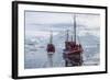 Commercial Iceberg Tours Amongst Huge Icebergs Calved from the Ilulissat Glacier-Michael-Framed Photographic Print