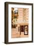 Commercial sign of a theatre building, Malaga, Andalusia, Spain-null-Framed Photographic Print