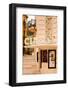Commercial sign of a theatre building, Malaga, Andalusia, Spain-null-Framed Photographic Print