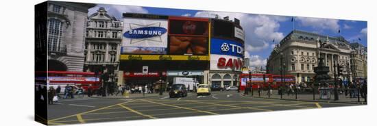Commercial Signs on Buildings, Piccadilly Circus, London, England-null-Stretched Canvas