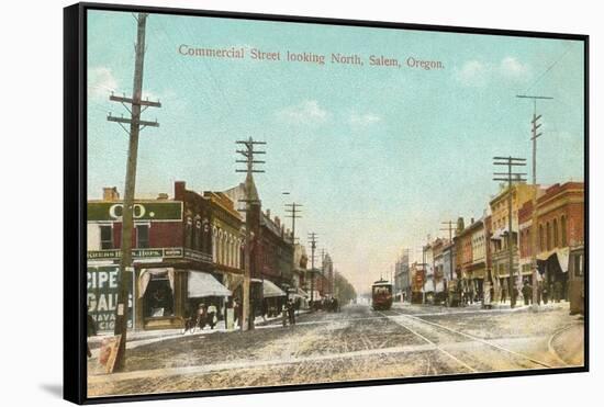 Commercial Street, Salem, Oregon-null-Framed Stretched Canvas