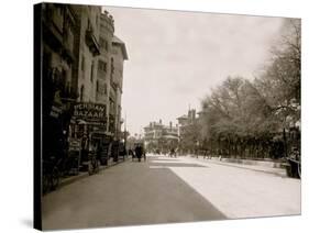 Commercial Street with Persian Bazaar and El Unico Gift Shop, Saint Augustine, Fla.-null-Stretched Canvas