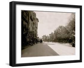 Commercial Street with Persian Bazaar and El Unico Gift Shop, Saint Augustine, Fla.-null-Framed Photo