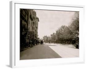 Commercial Street with Persian Bazaar and El Unico Gift Shop, Saint Augustine, Fla.-null-Framed Photo