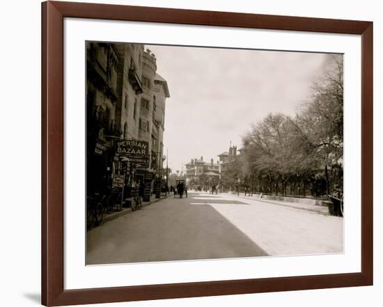 Commercial Street with Persian Bazaar and El Unico Gift Shop, Saint Augustine, Fla.-null-Framed Photo